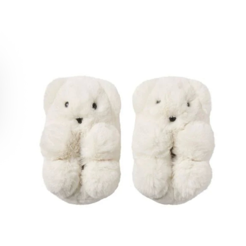 SKIMS Cream Teddy Bear Slippers